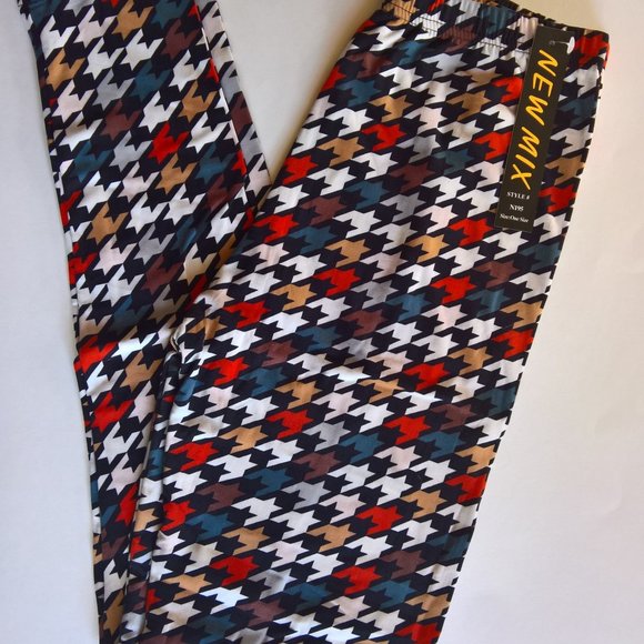 Houndstooth Fall Butter-soft Leggings (size 2-12) - Picture 1 of 1